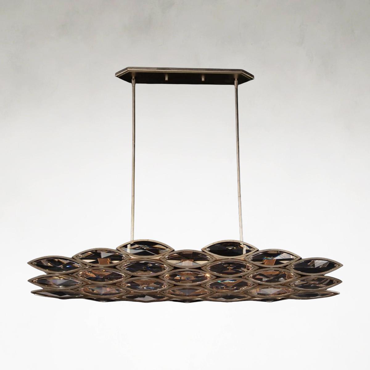 Petaline Si x -Light 59.5 Inch Linear Chandelier Ceiling Fi x ture
