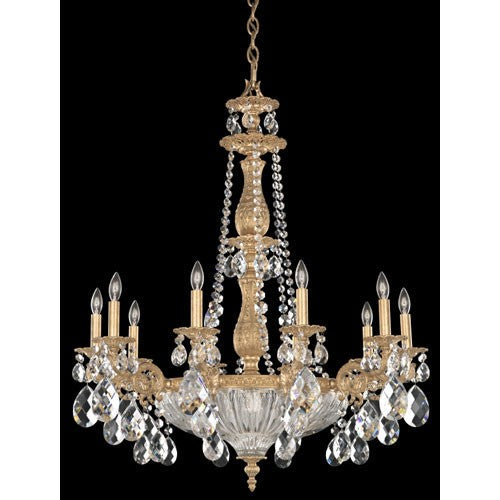 Milano French Gold 14-Light Clear Optic Chandelier