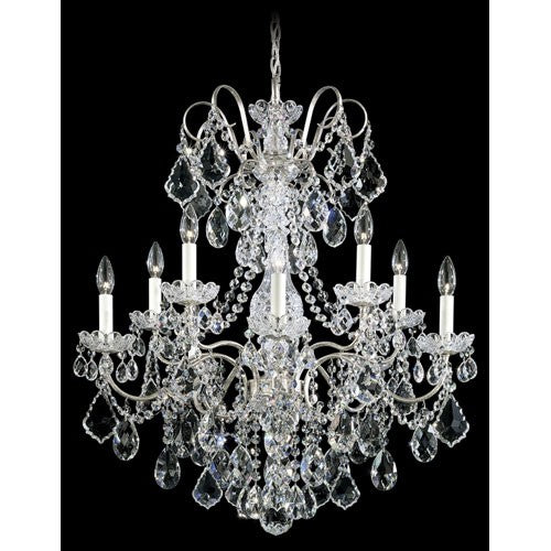 Silver 10-Light Clear Heritage Handcut 28W X Chandelier