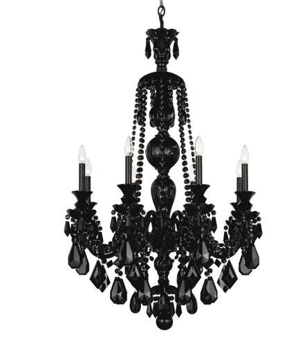 Black Eight-Light Jet Heritage Handcut Chandelier