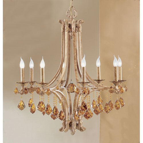 Mediterranean Leather Eight-Light Chandelier with Shell