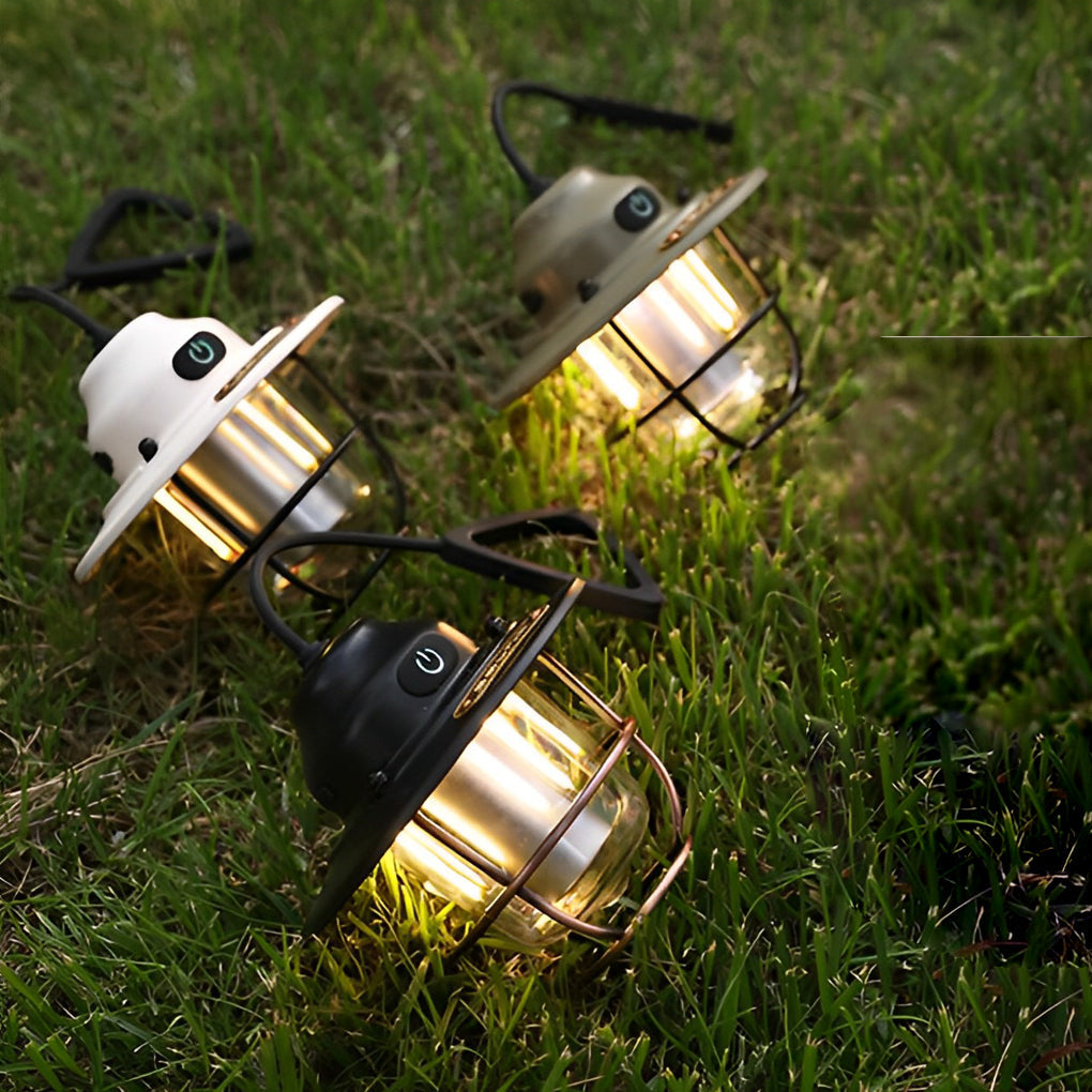 Circular LED Waterproof USB Rechargeable Retro Exterior Light Camping Lamp, Outdoor Wall Light, detail 6