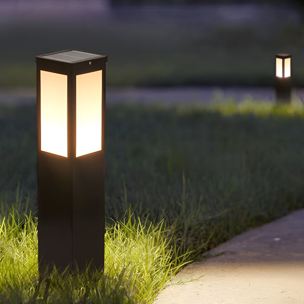 Industrial-Style Square LED Solar Landscape Lighting Waterproof Exterior, outdoor light, detail angle 2, Tianguang Select