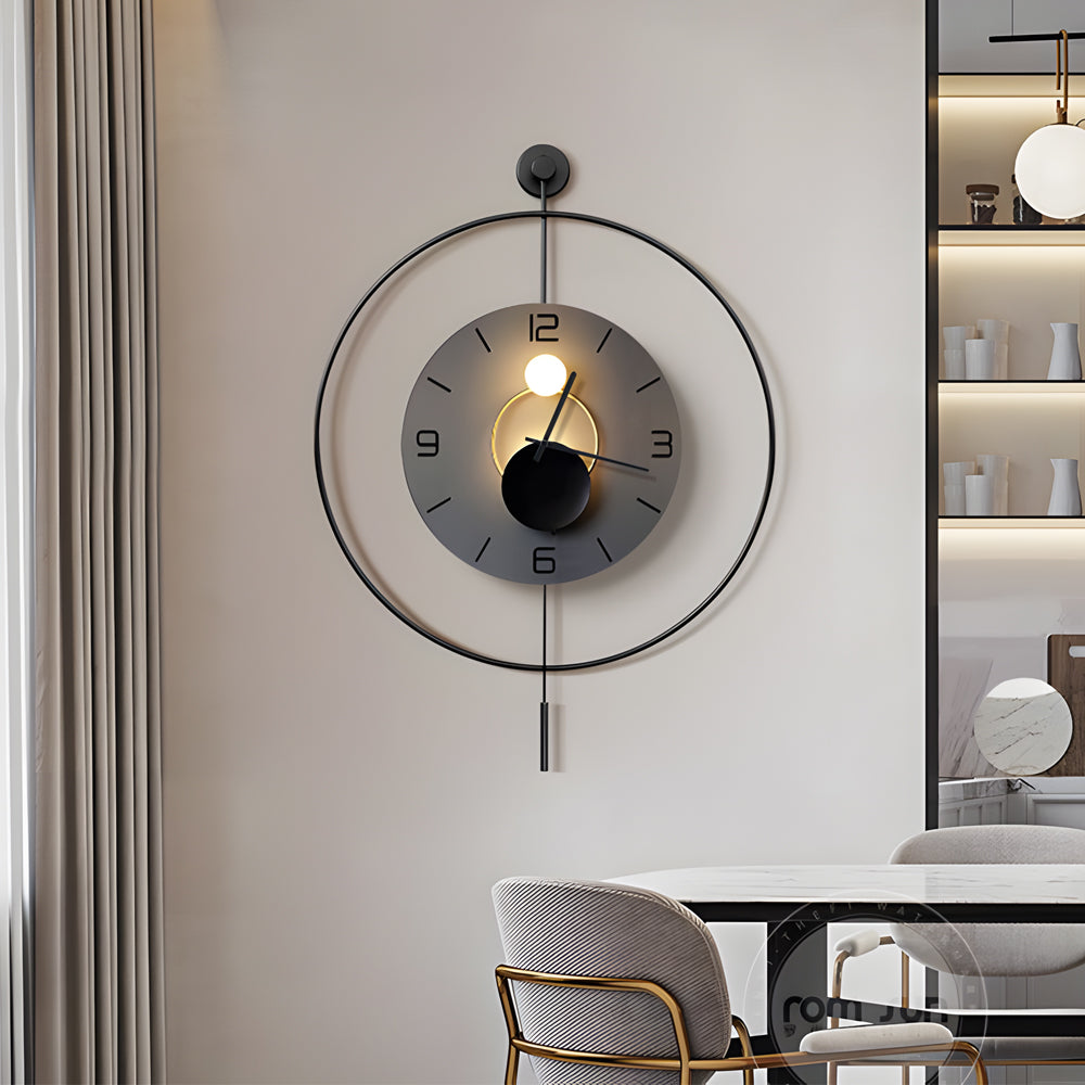 Battery Operated Round LED Hanging Metal Pendant Light