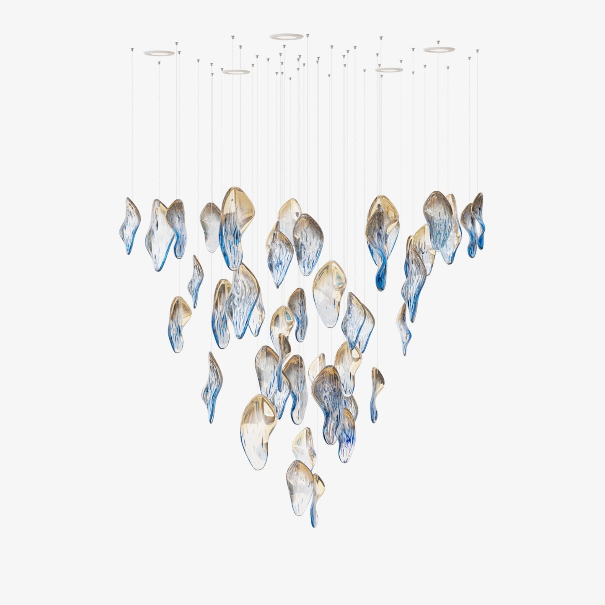 Ocean Drift Blown Glass Customizable Chandelier