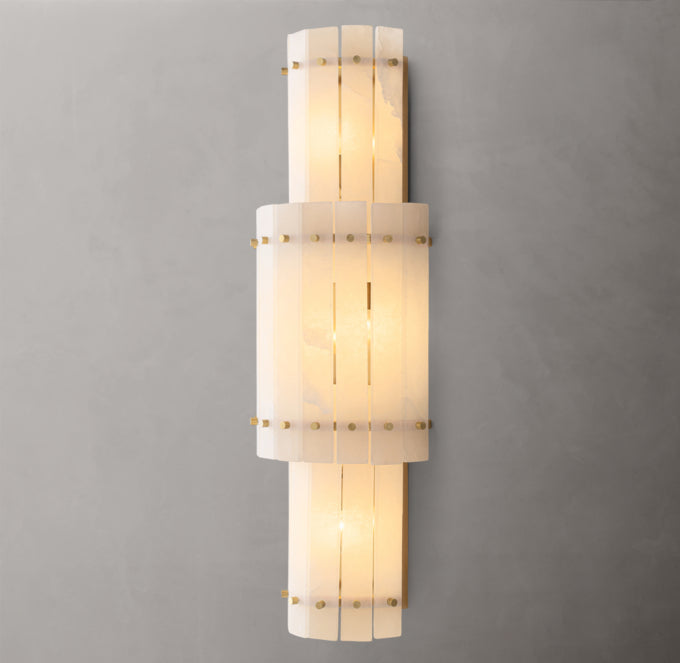 San Marco Alabaster Grand Circular Sconce, Bedroom Wall Sconce, detail 16
