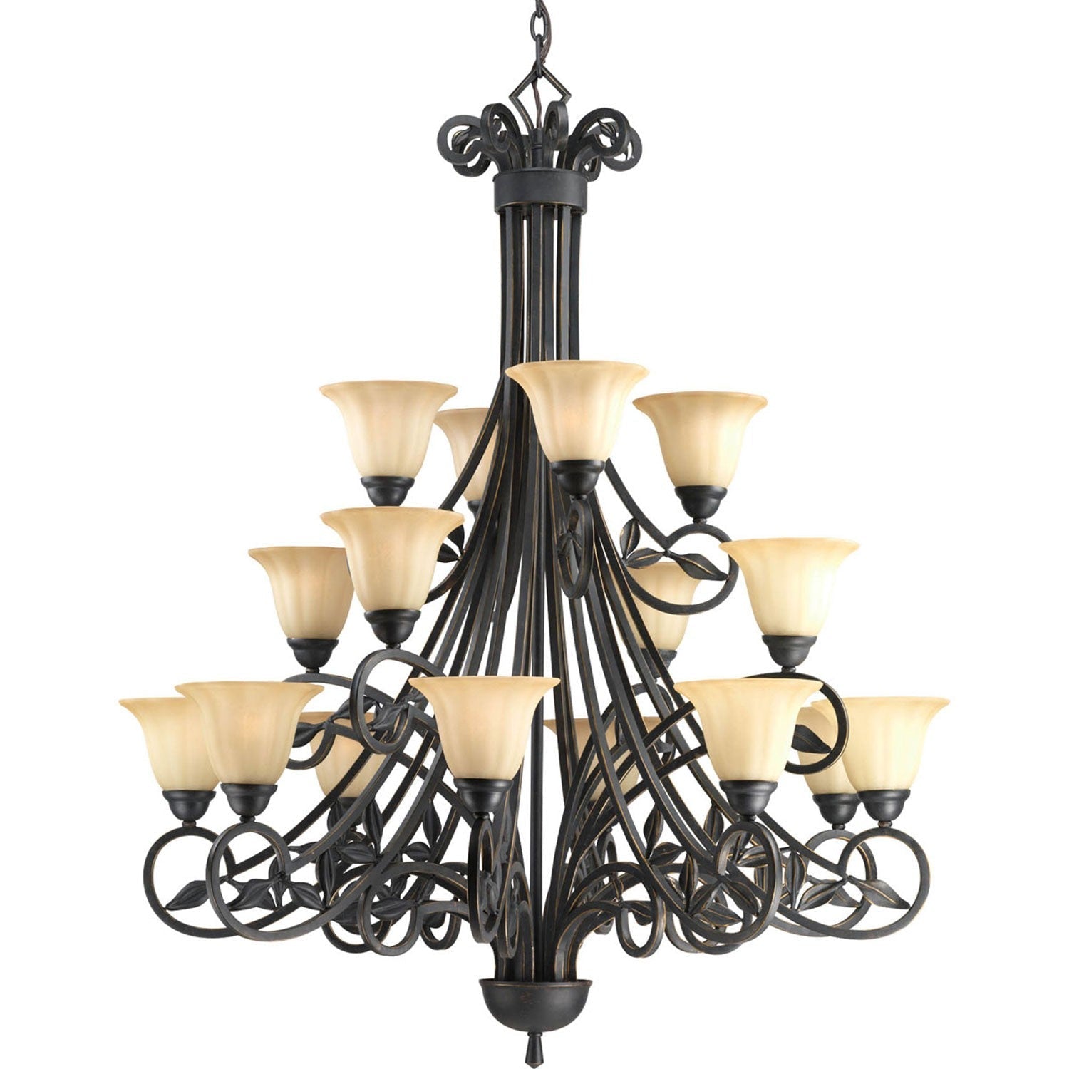 Le Jardin Espresso 16-Light Chandelier with Weathered