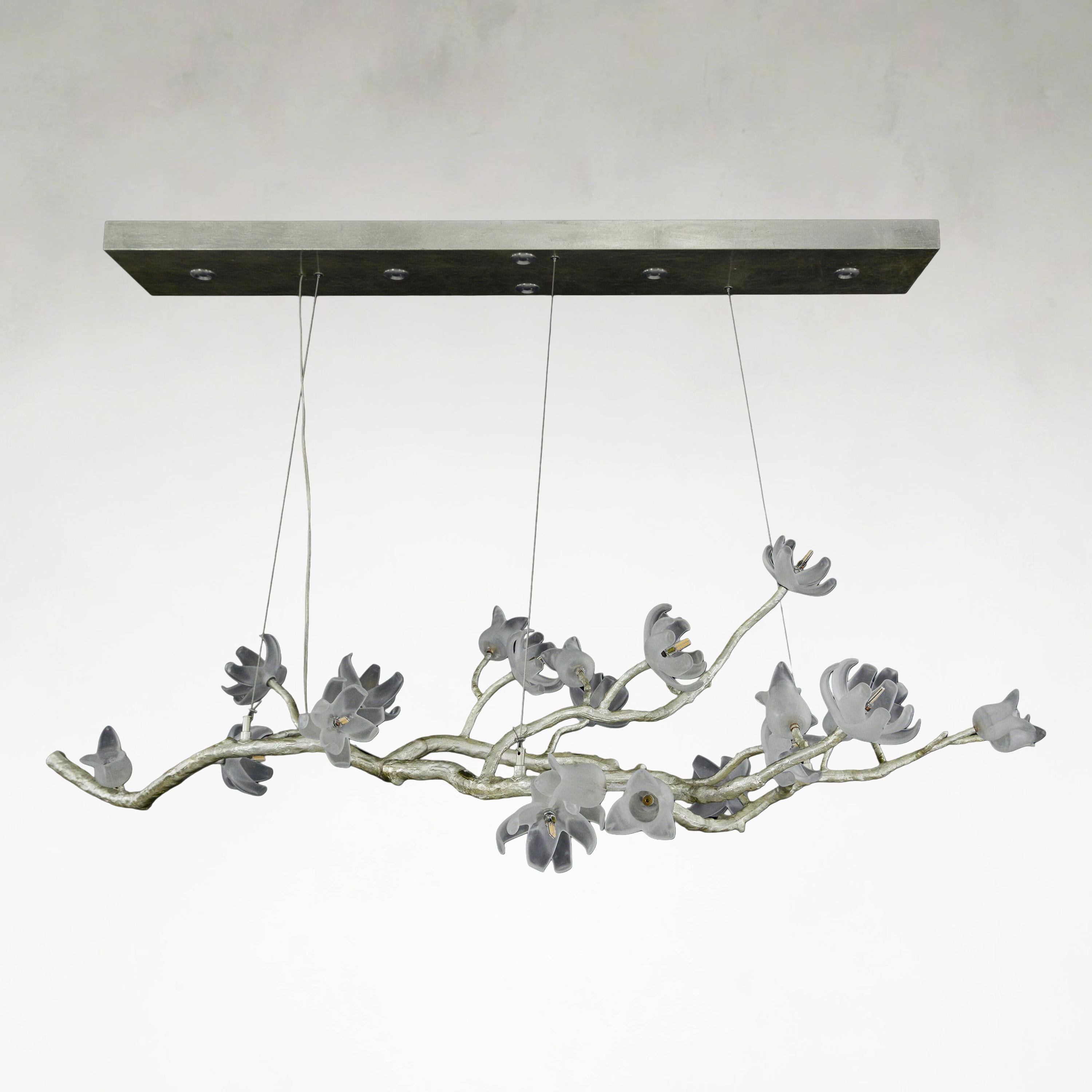 Churipo 19-Light Light Silver Leaf Ceiling Chandelier