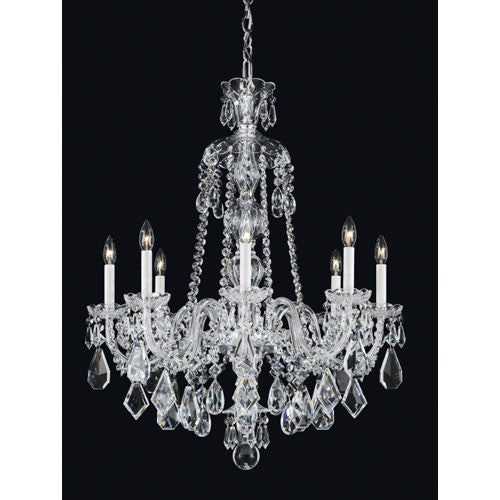 Hamilton Silver Eight-Light Clear Heritage Chandelier