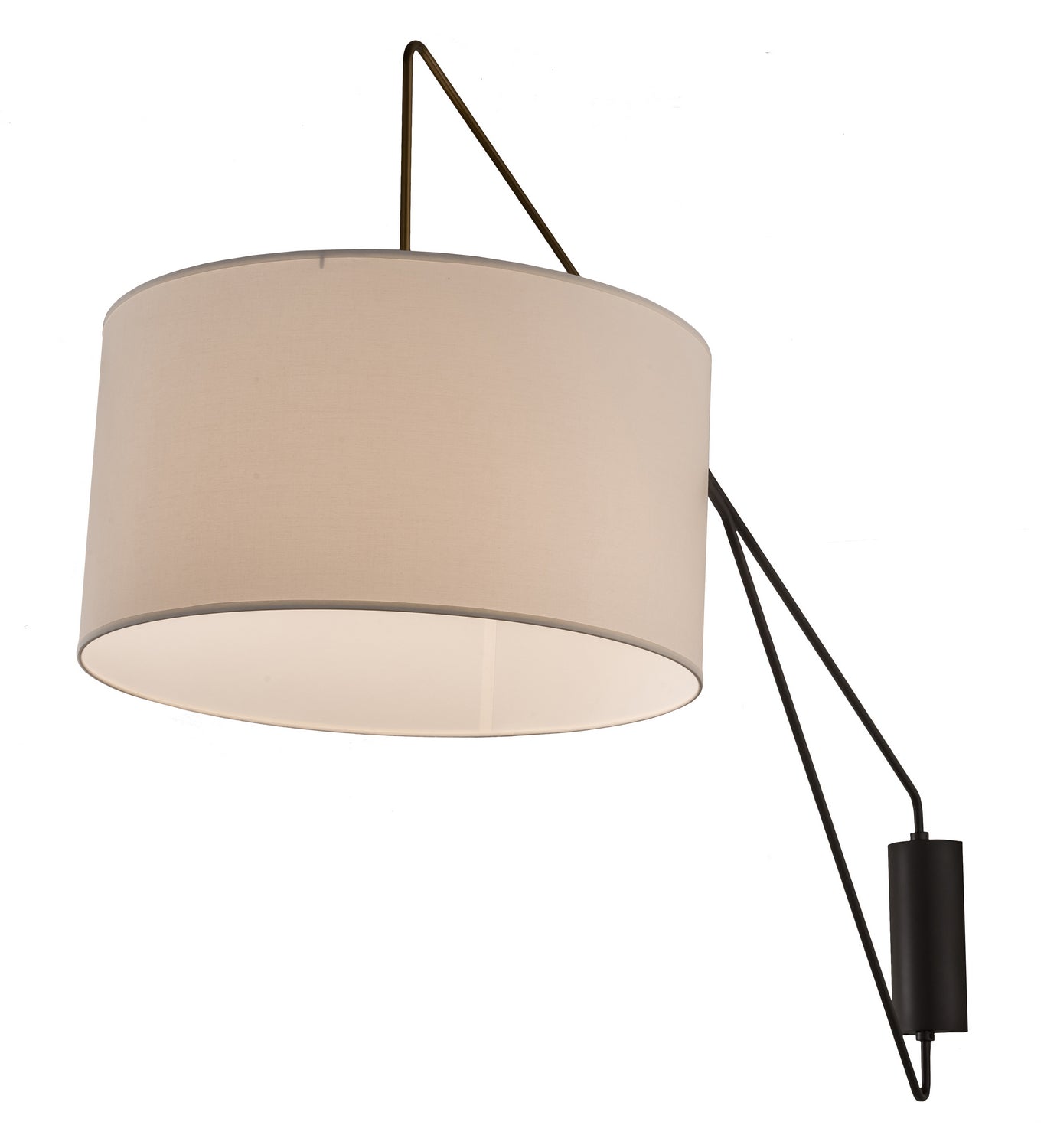 Cilindro Textrene 1-Light 31.50" Solar Black/Brass LED Wall Sconce front view