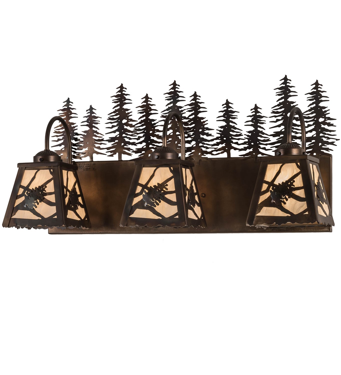 3-Light 13.00" Dark Burnished Antique Copper Wall Sconce front view