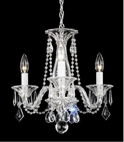 Silver Three-Light Clear Heritage Handcut X Chandelier