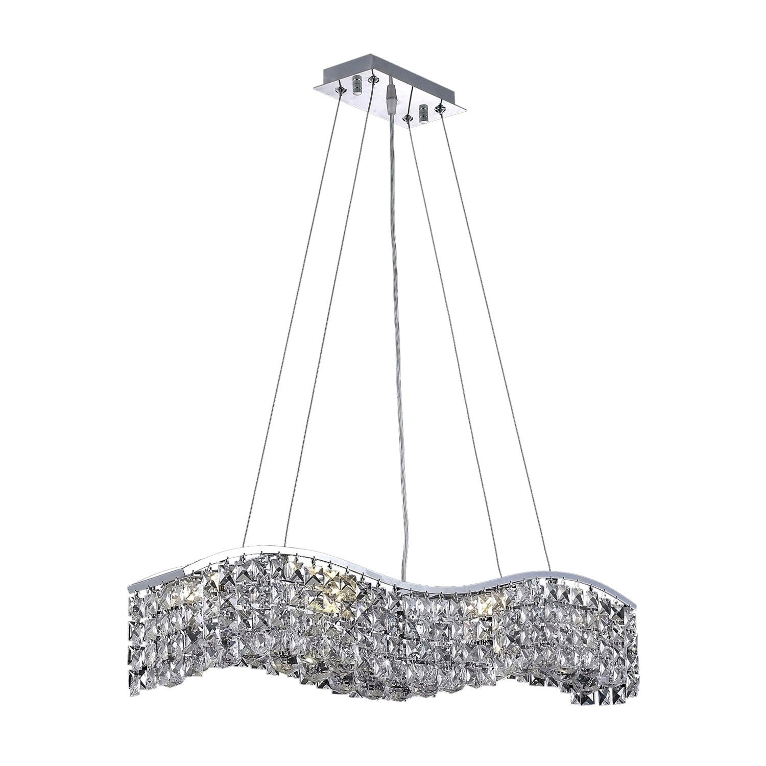 Contour Chrome Six-Light 5-Inch Island Pendant with Cut