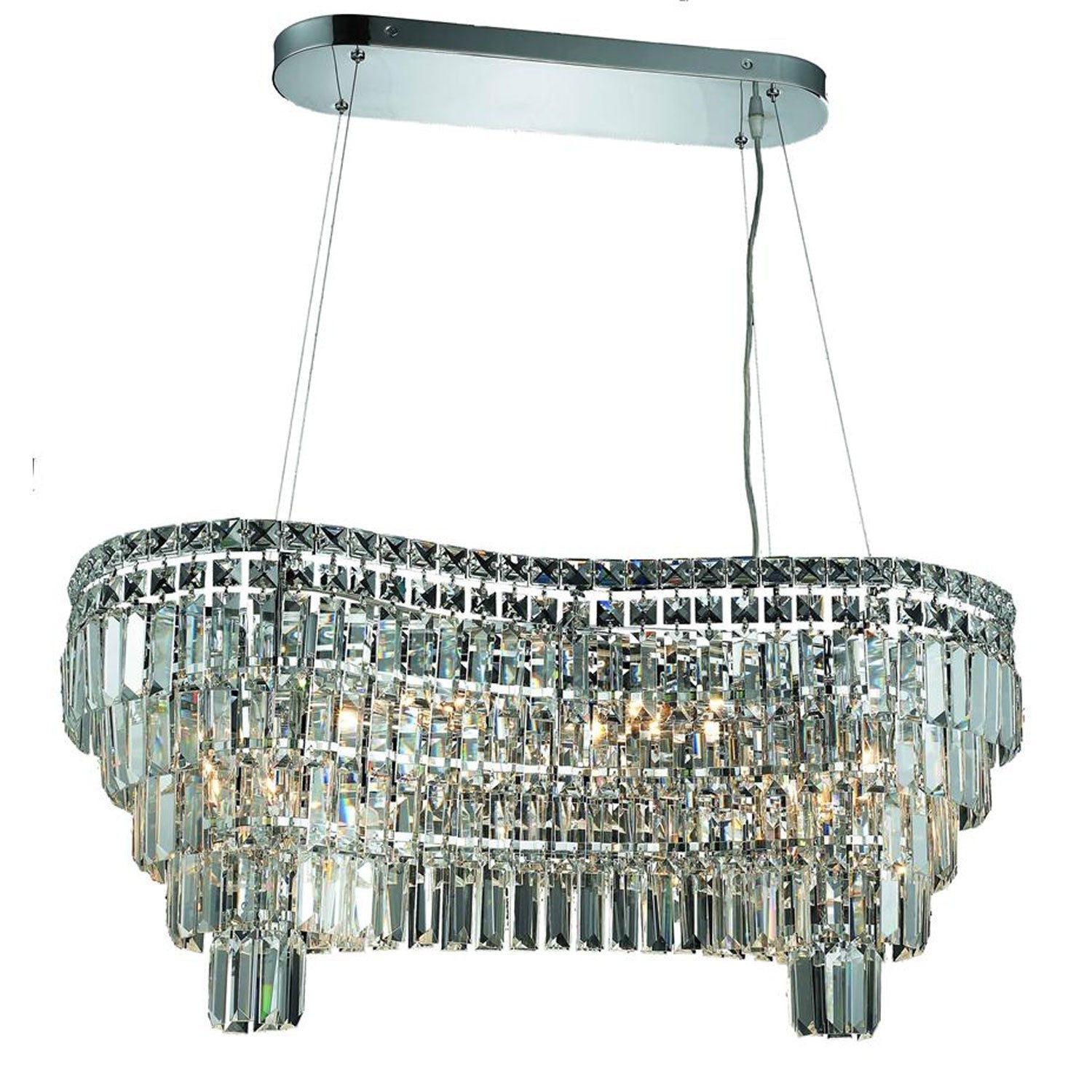 Chrome Fourteen-Light 16-Inch Island Pendant with Royal