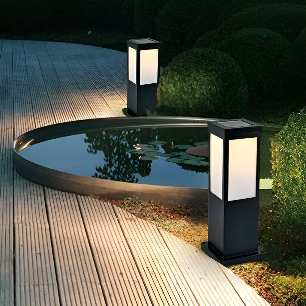 Industrial-Style Square LED Solar Landscape Lighting Waterproof Exterior, outdoor light, detail angle 5, Tianguang Select