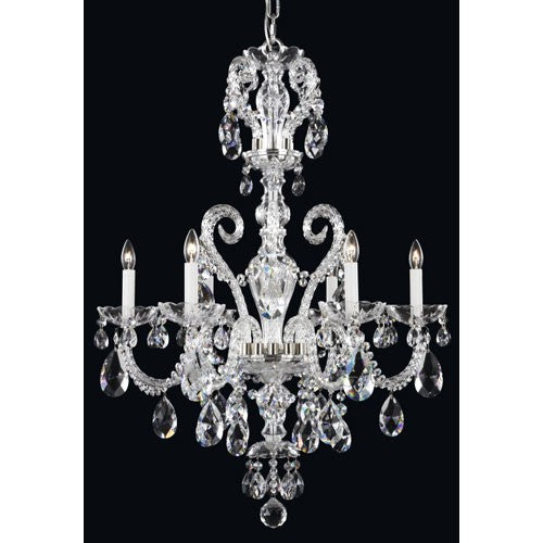 Novielle Polished Silver Six-Light Clear 25W Chandelier
