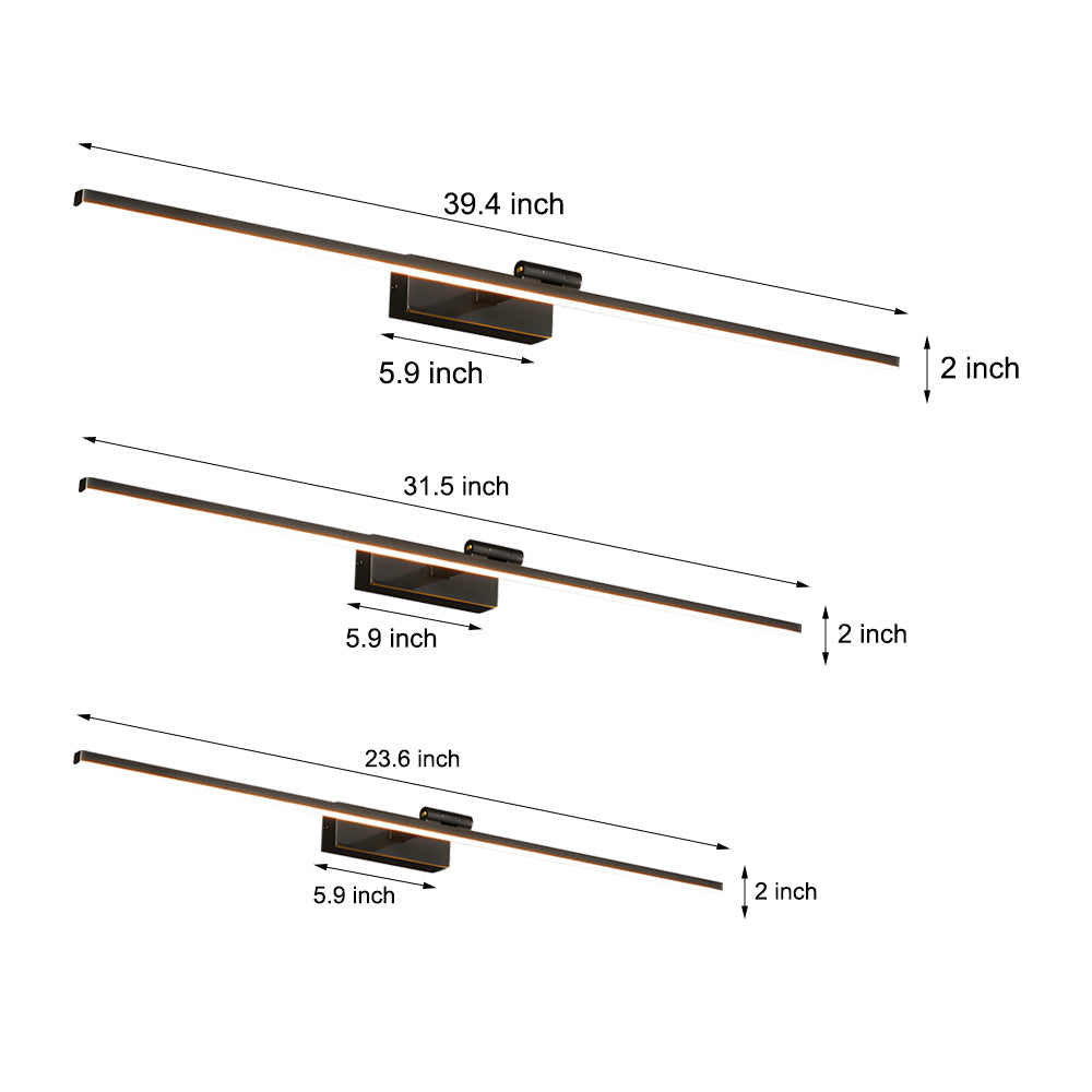 Contemporary Copper Adjustable LED Bathroom Vanity, detail angle 6, Tianguang Select