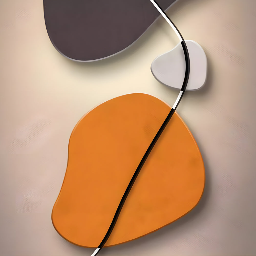Geometric Silent Wall Clock Canvas Painting Wall Sconce