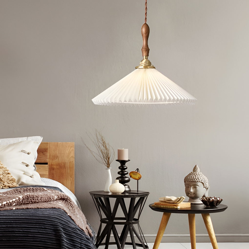 Classic Pleated Shaped LED White Nordic Chandelier