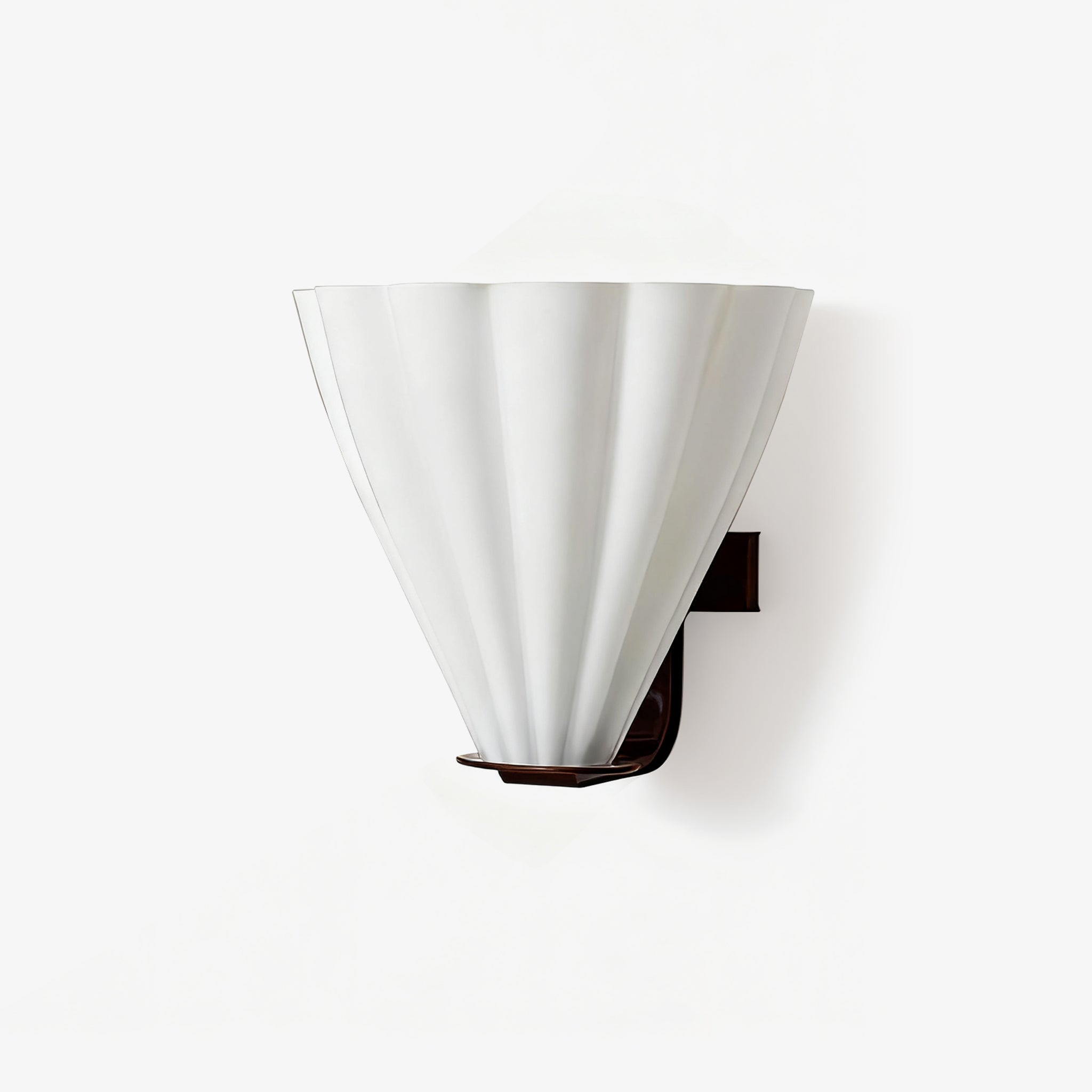 Fan Shaped Glass Wall Light, Hardwired Wall Sconce, Metal, Dia 27cm x H 30cm