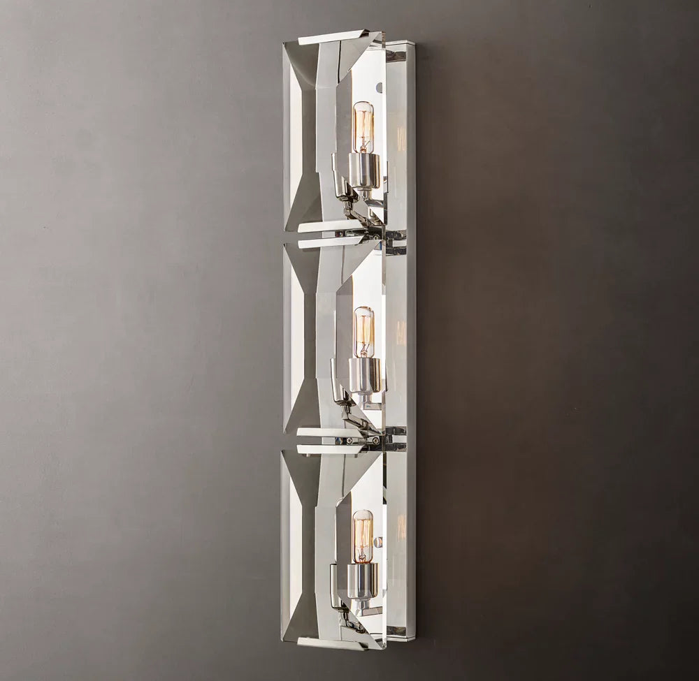 Harlow Crystal Triple Wall Light, Bedroom Wall Sconce, detail 13
