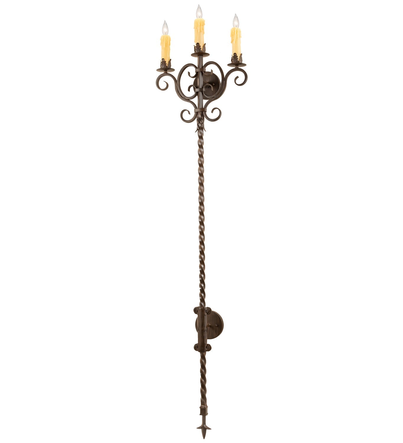 Palmira 3-Light 70.00" Classic Rust LED Wall Sconce front view