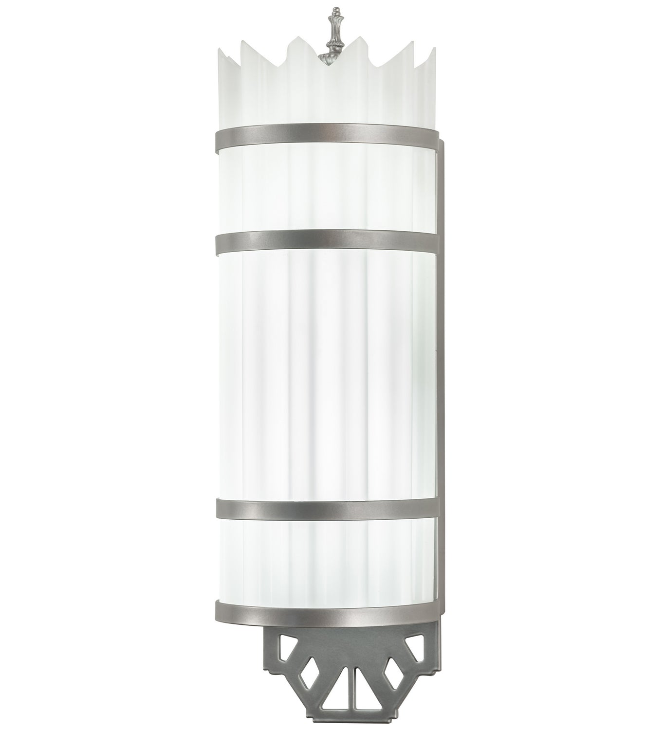 Lagoon 3-Light 19.50" Nickel Powder Coat LED Wall Sconce front view