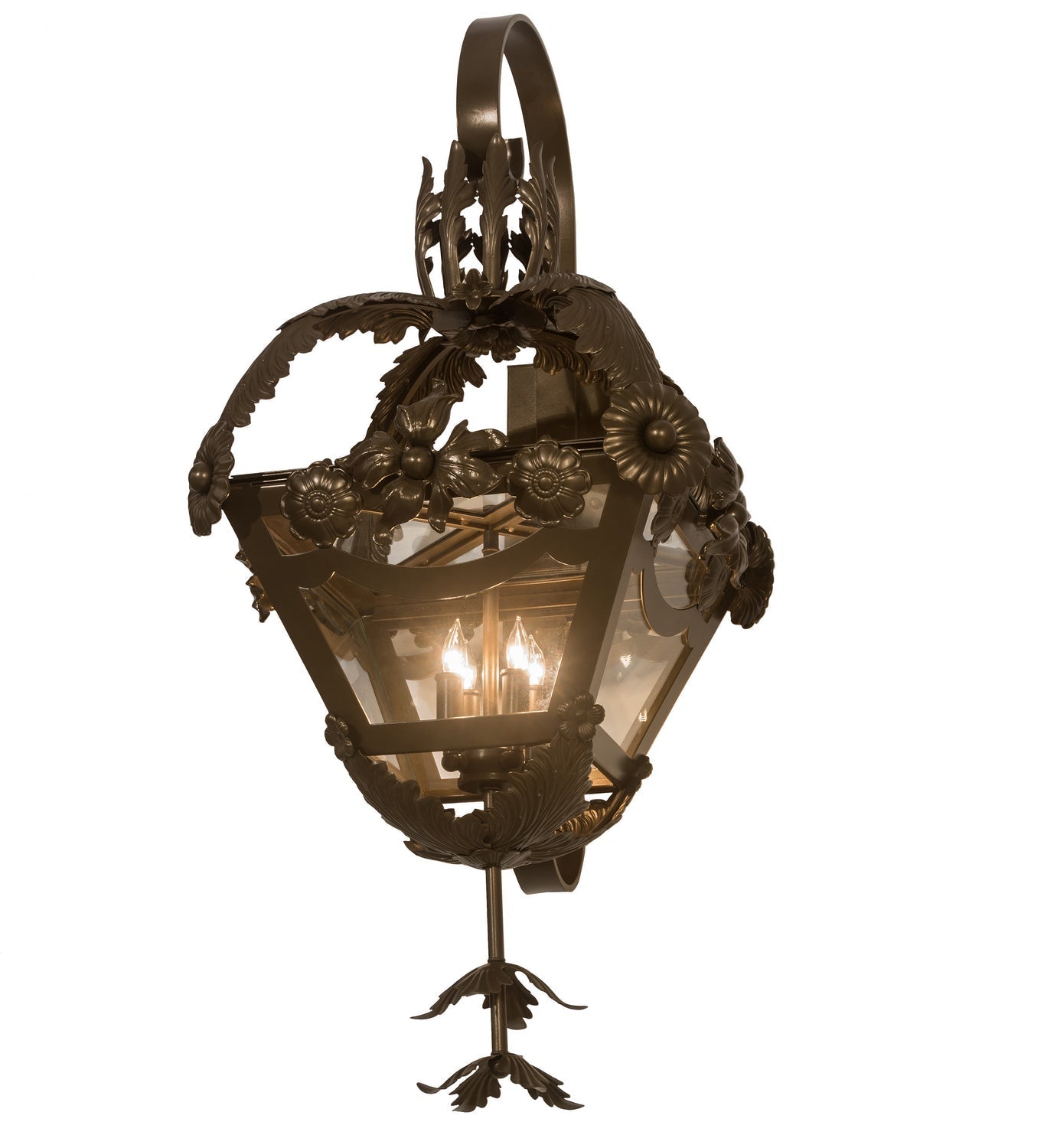 Symone 4-Light 37.00" Brown Metallic Wall Sconce front view