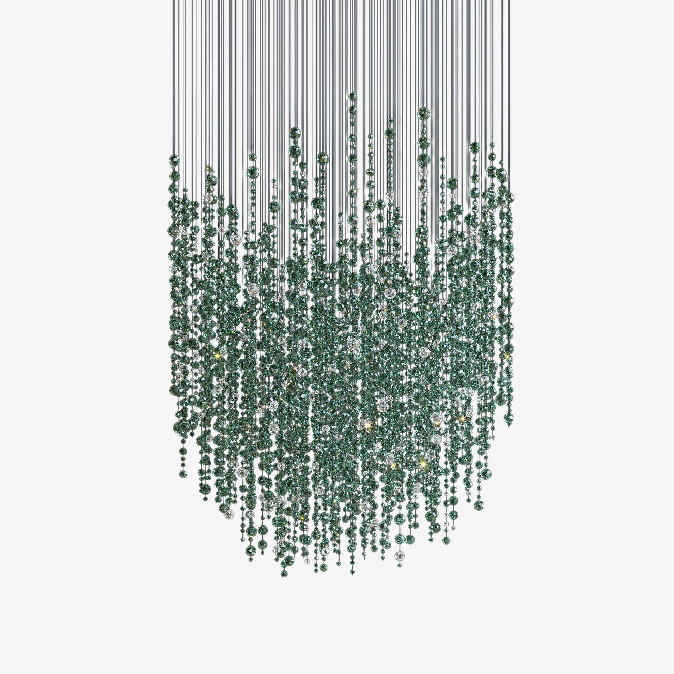 Emerald Rainfall Crystal Customizable Chandelier