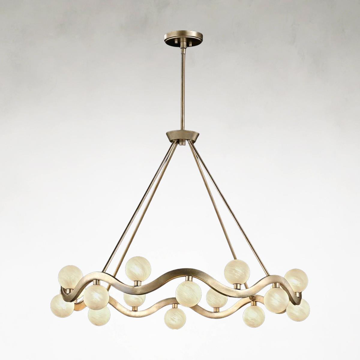 Cantuse 16-Light 39-Inch Champagne Silver Ceiling Chandelier