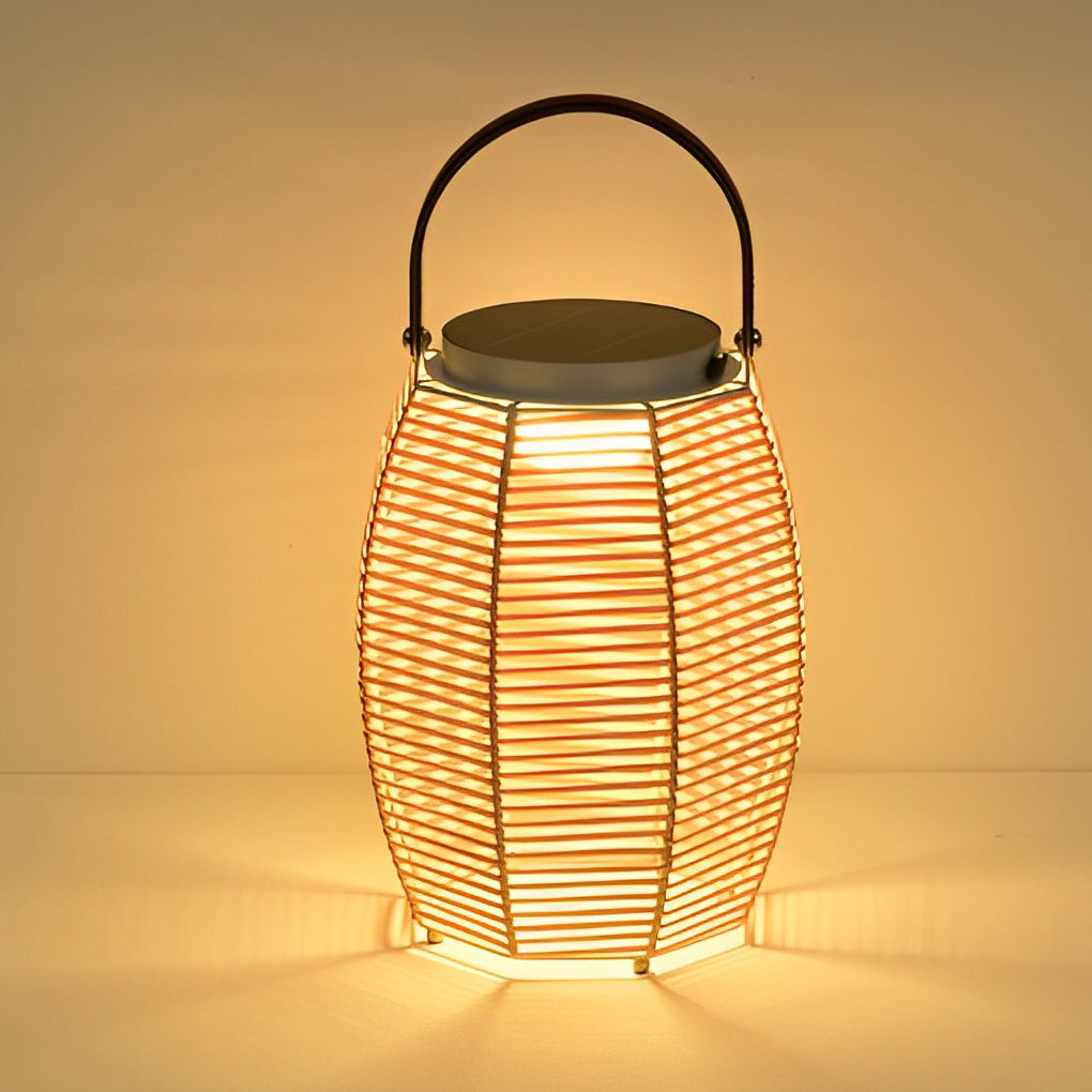 Portable Rattan LED Waterproof Solar Powered Floor Lamp