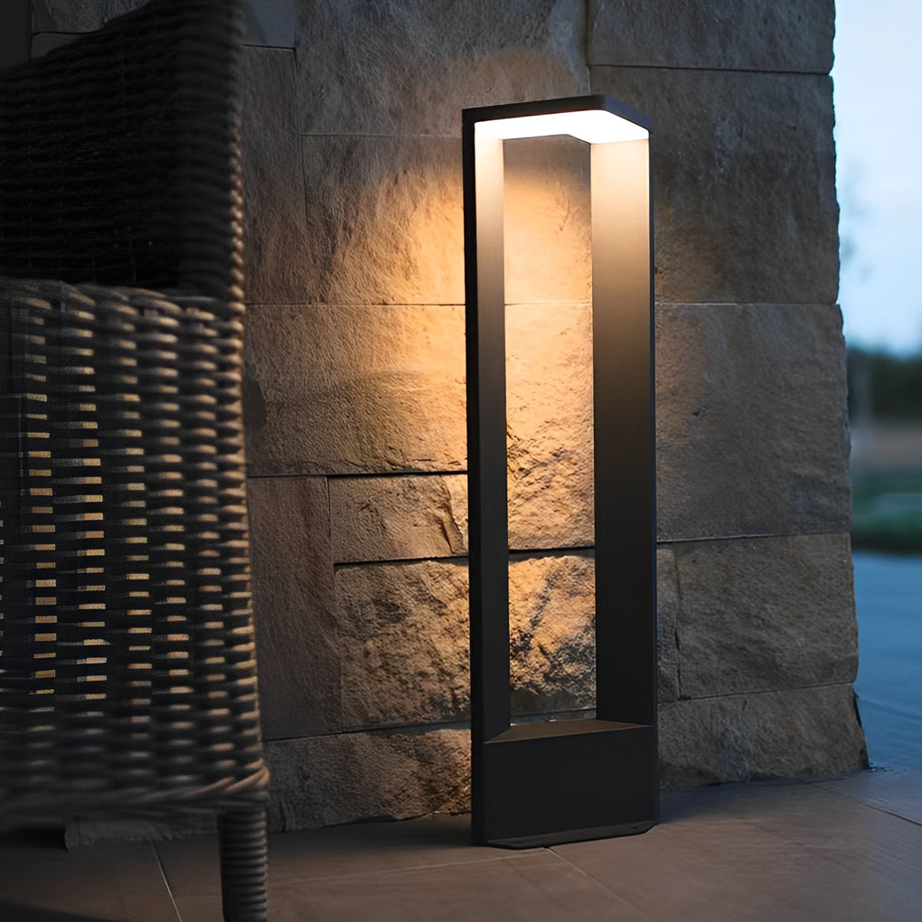 Geometric Design Waterproof LED Black Contemporary Exterior Pathway Lights, Outdoor Wall Light, detail 9