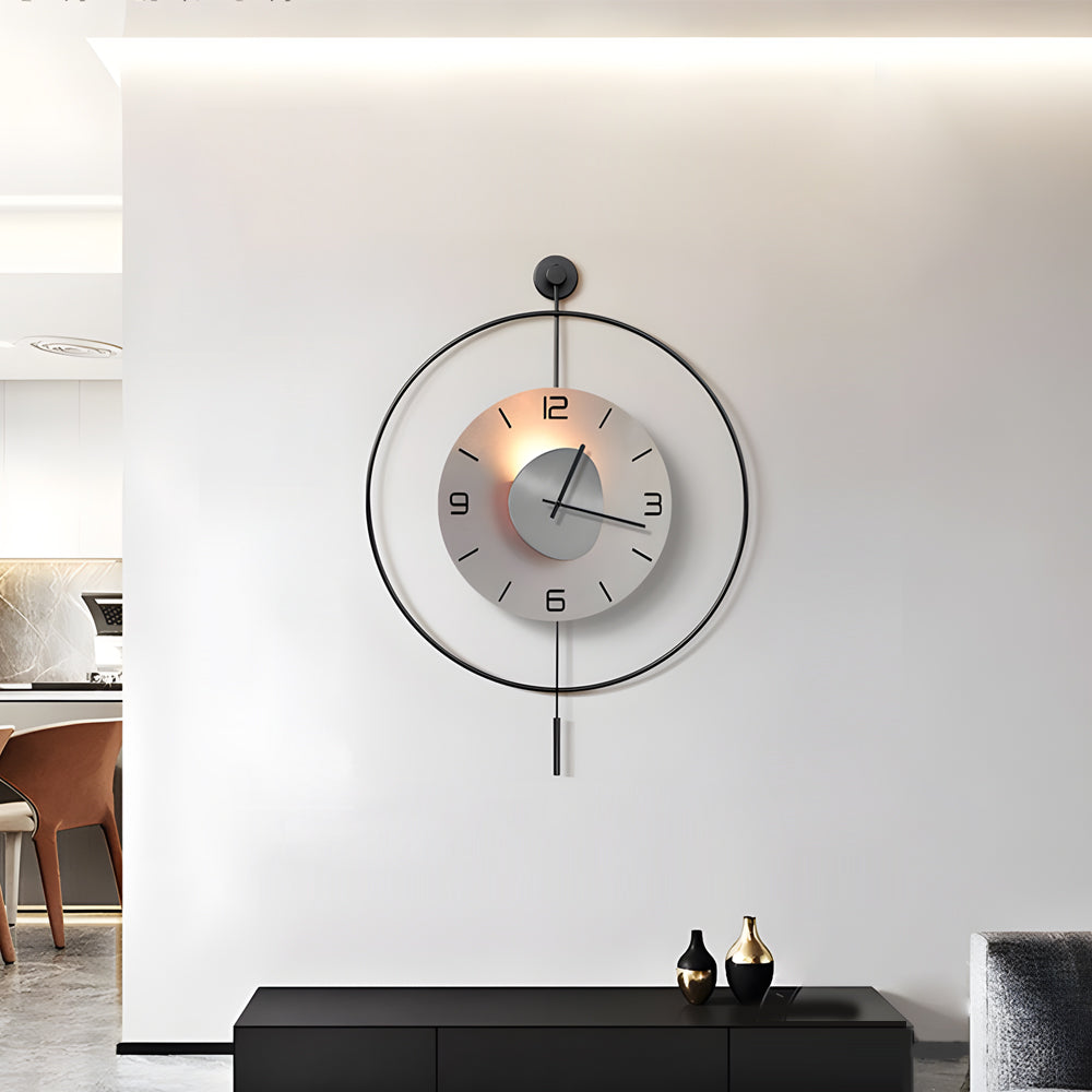 Battery Operated Round LED Hanging Metal Pendant Light