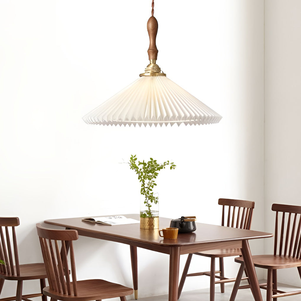 Classic Pleated Shaped LED White Nordic Chandelier
