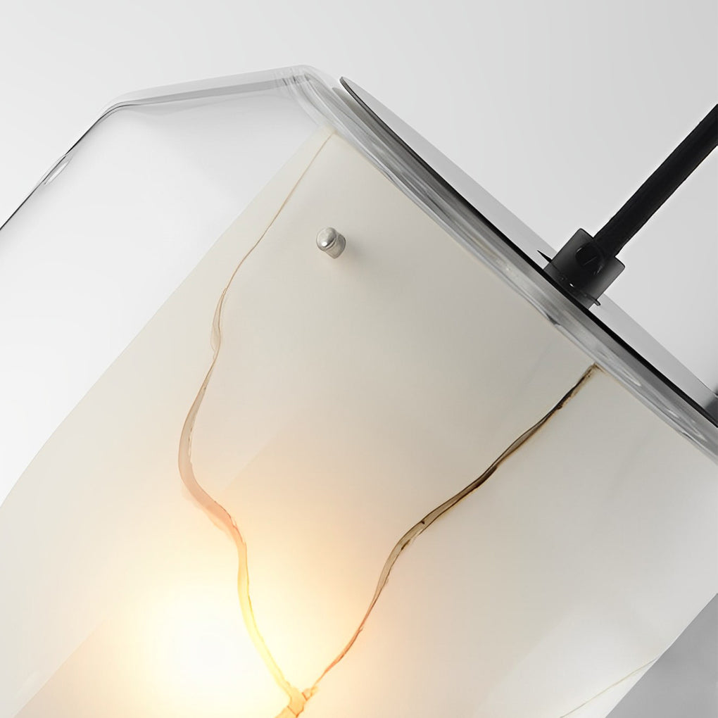 Double Glass Lampshade Metal Post-Modern Chandelier