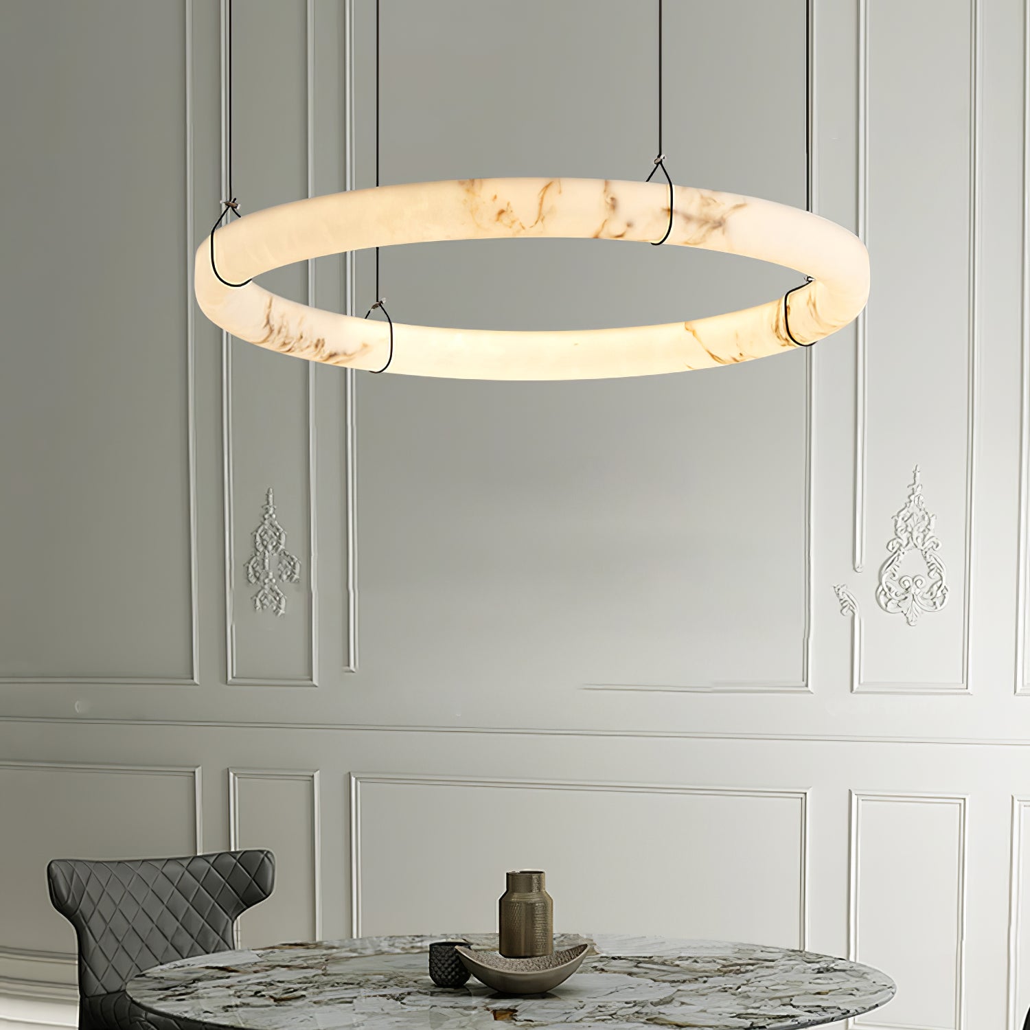 Alabaster Ring Chandelier