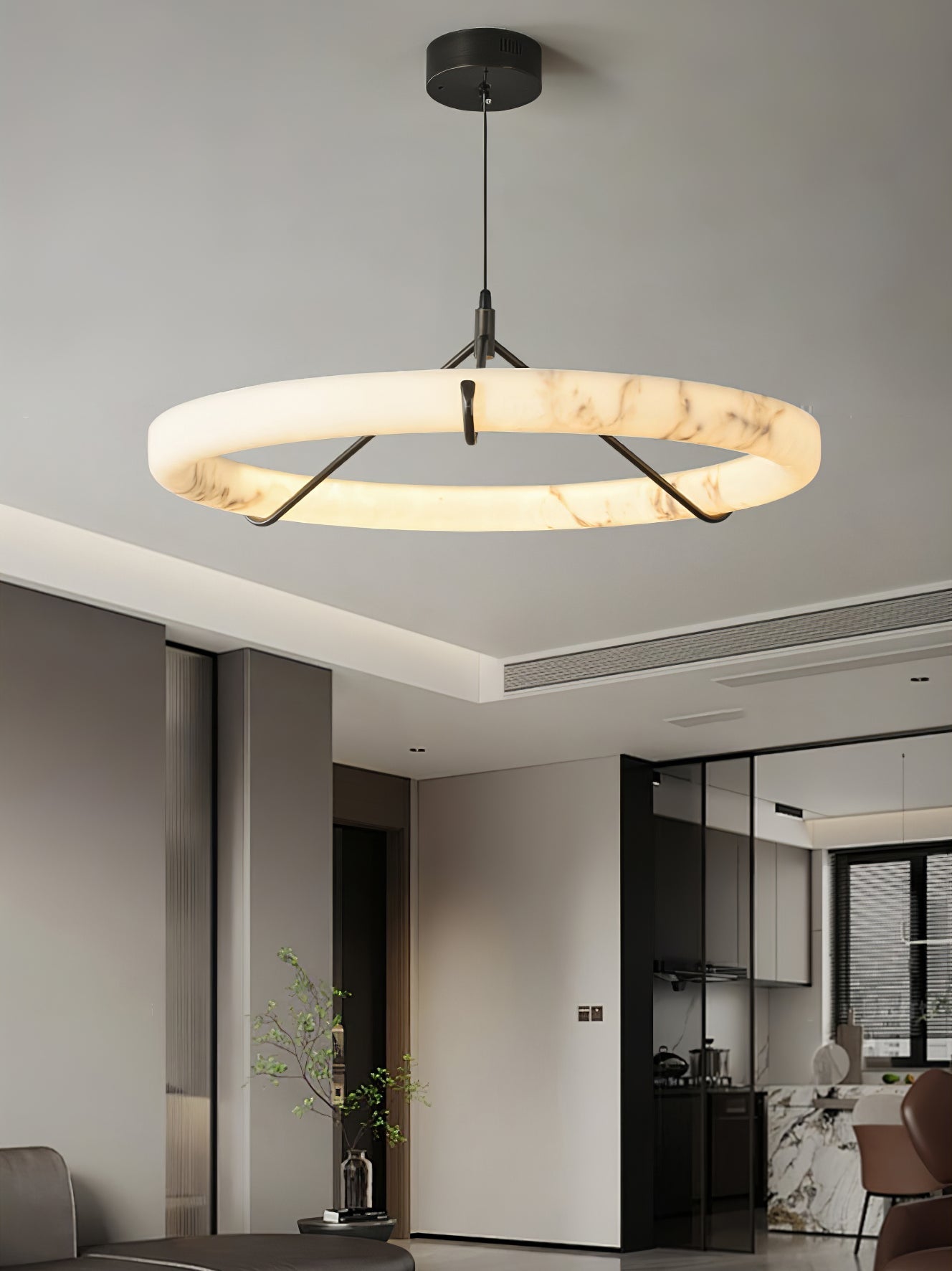 Alabaster Ring Chandelier