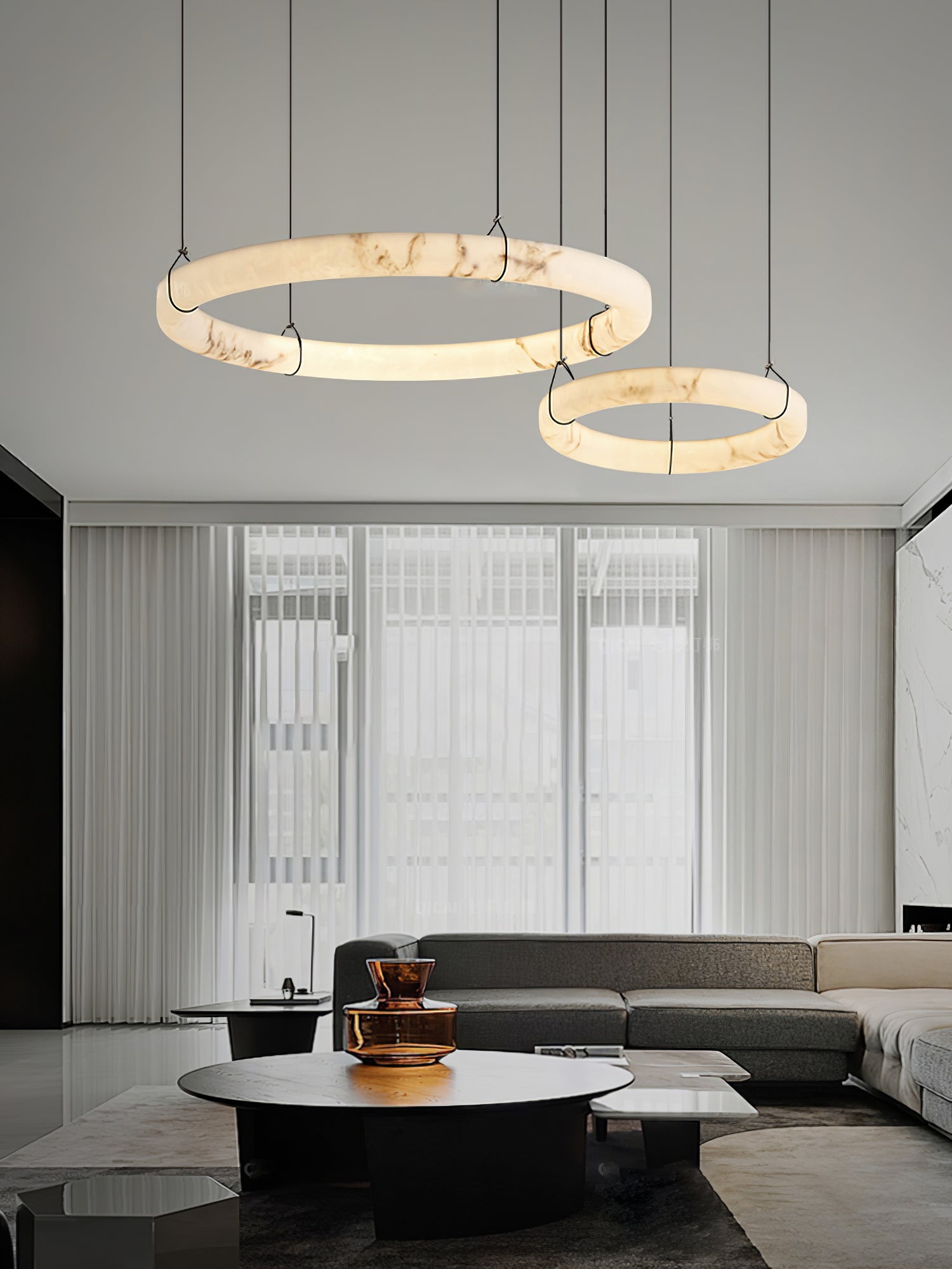 Alabaster Ring Chandelier