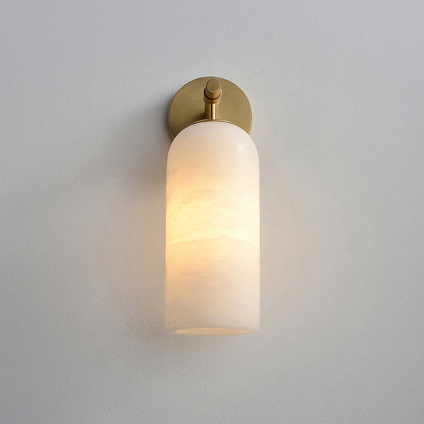 Alabaster Pillar Alabaster Wall Light - Dia 8cm x H 18cm Metal, Hardwired Wall Sconce, detail 9