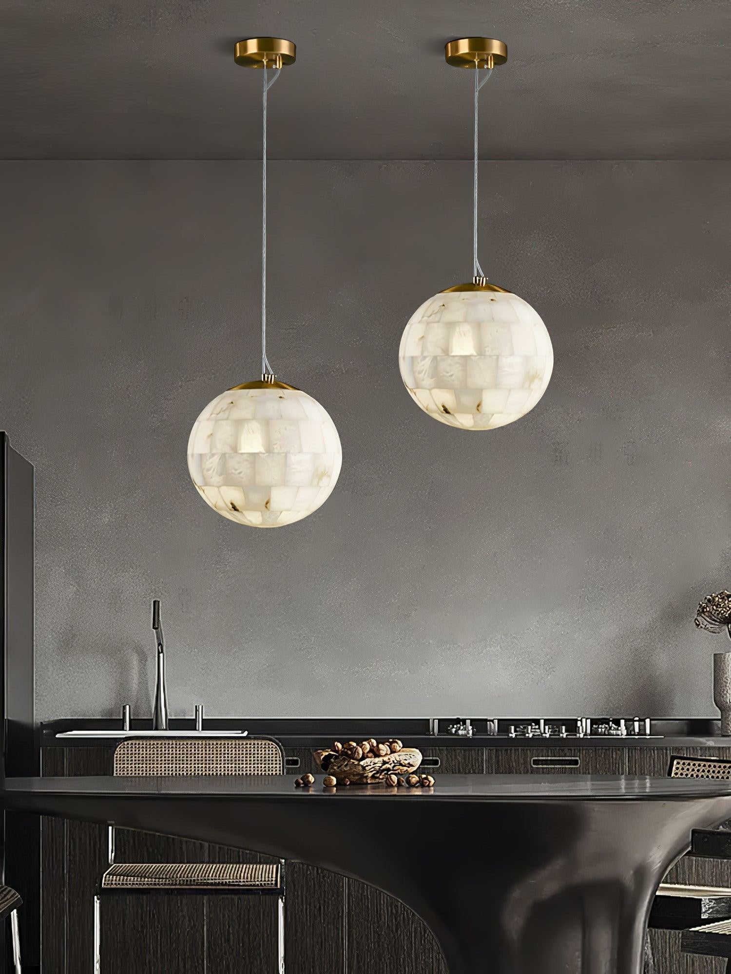 Alabaster Ball Pendant Light 11