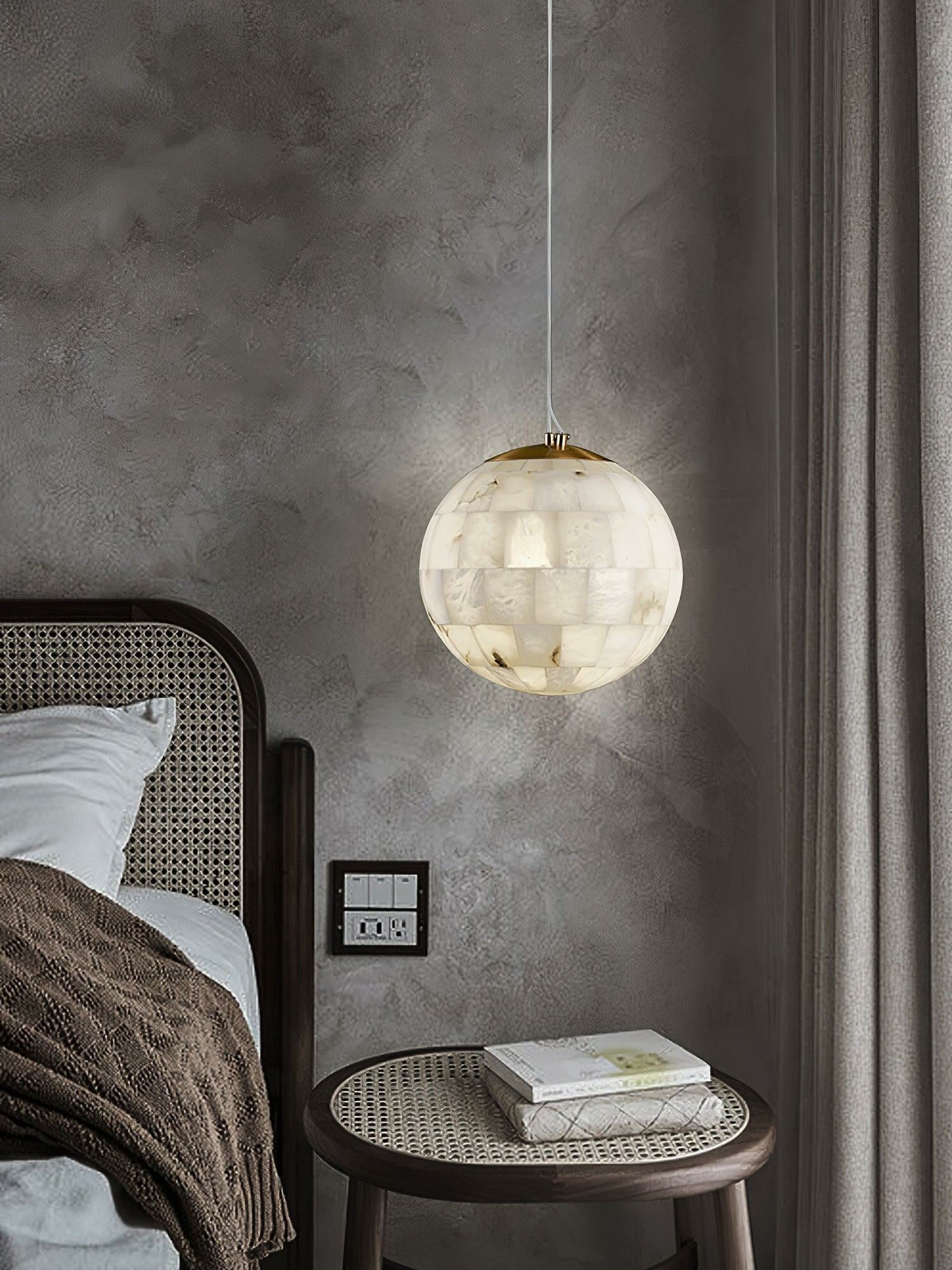Alabaster Ball Pendant Light 11