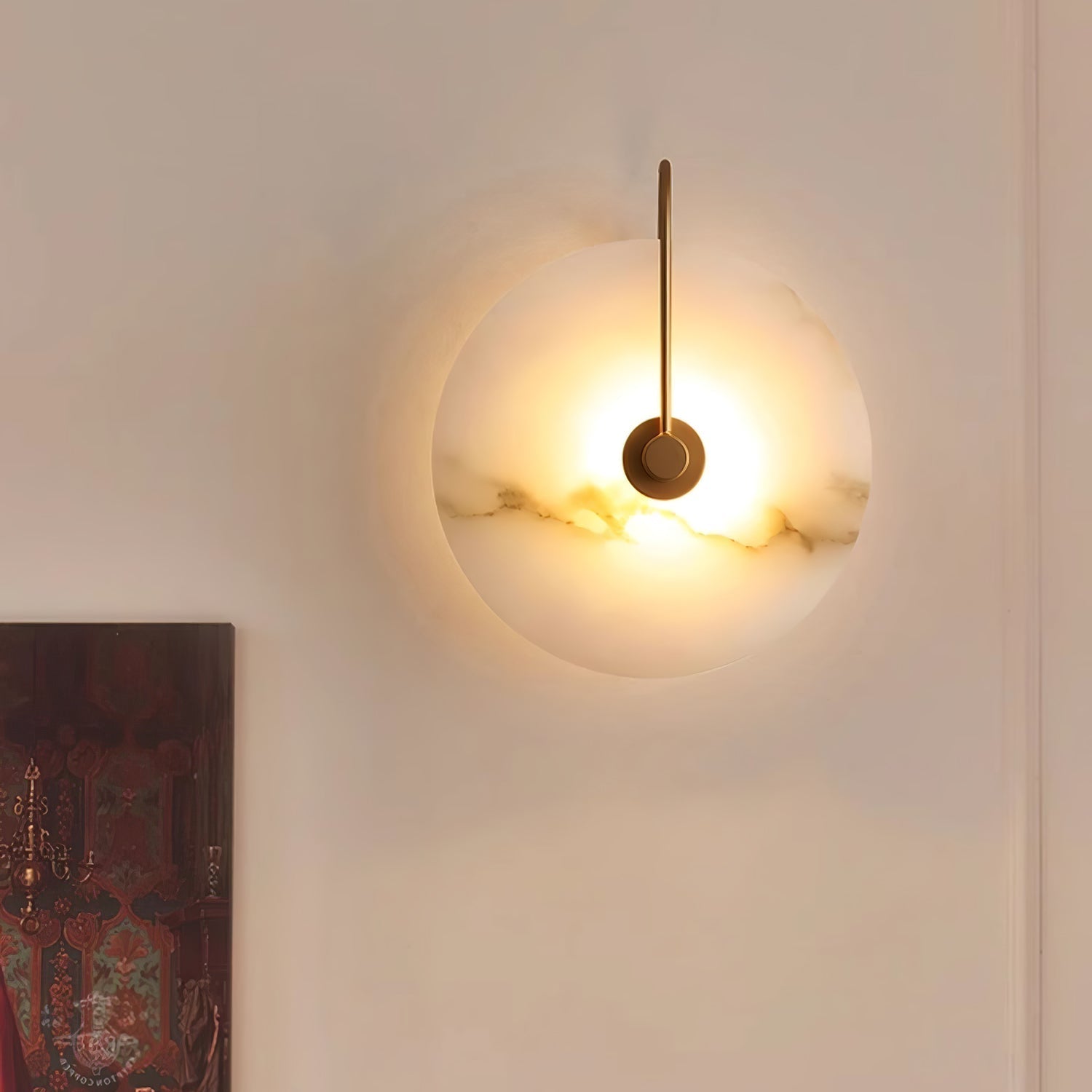 Alabaster LED Wall Light, Hardwired Wall Sconce, detail 15