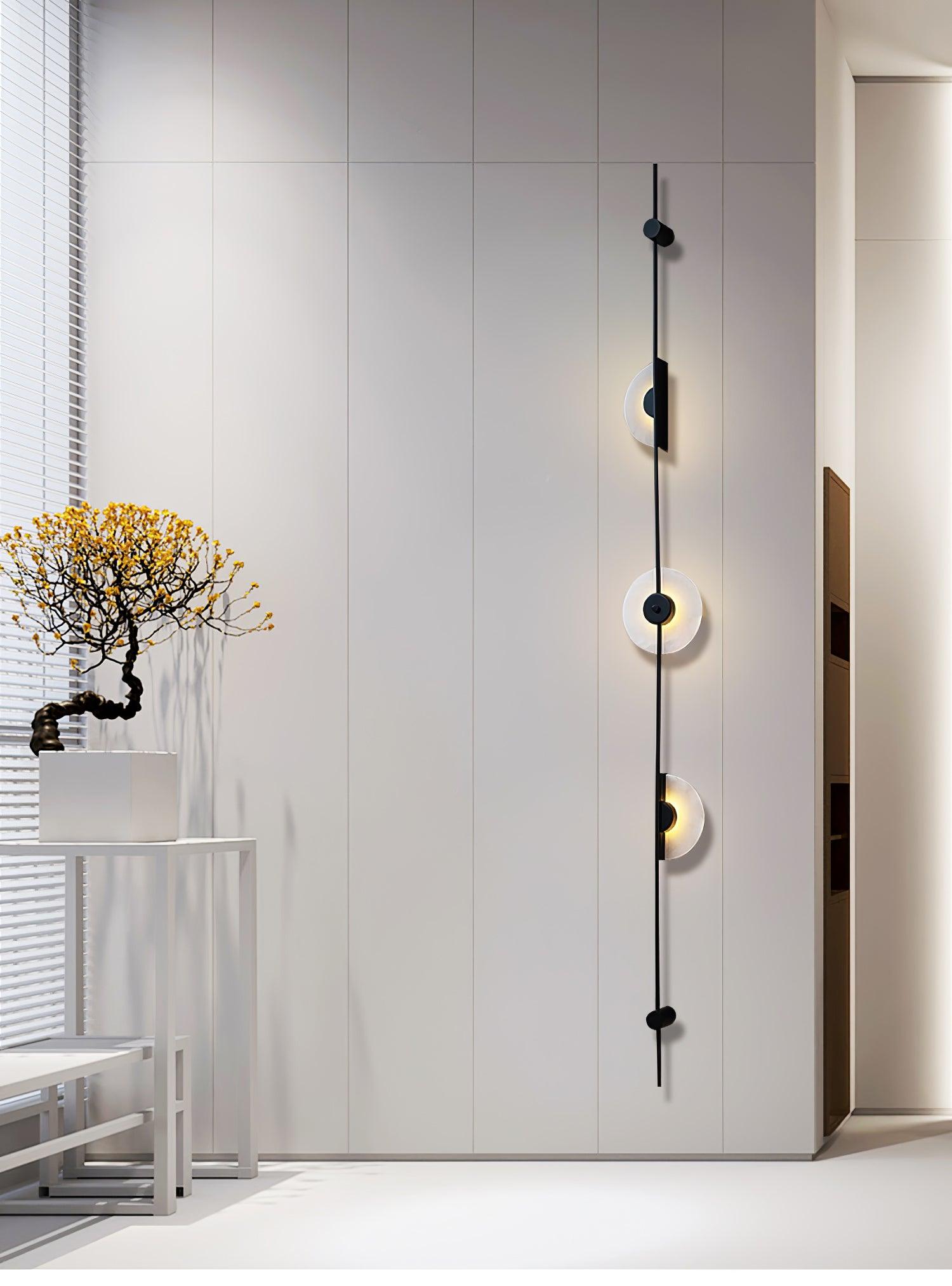 Alabaster Orb Vertical Wall Sconce