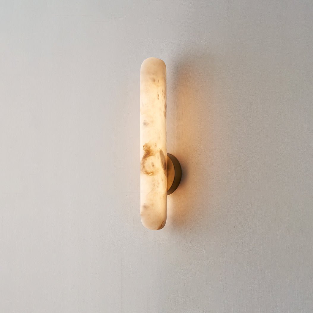 Alabaster Rod Wall Light, Hardwired Wall Sconce, detail 12