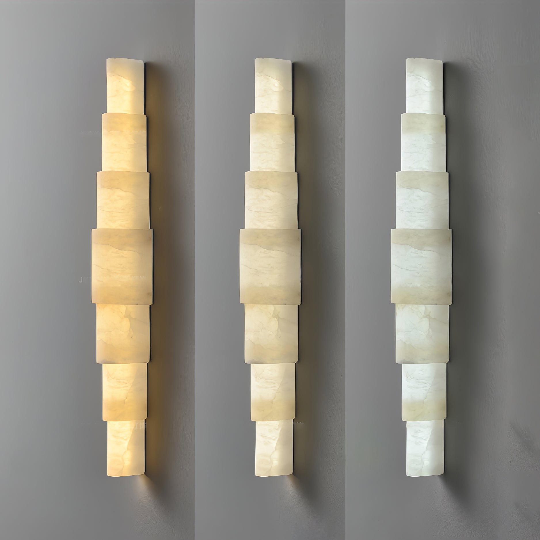 Alba Cascade Alabaster Wall Light, Hardwired Wall Sconce, detail 14
