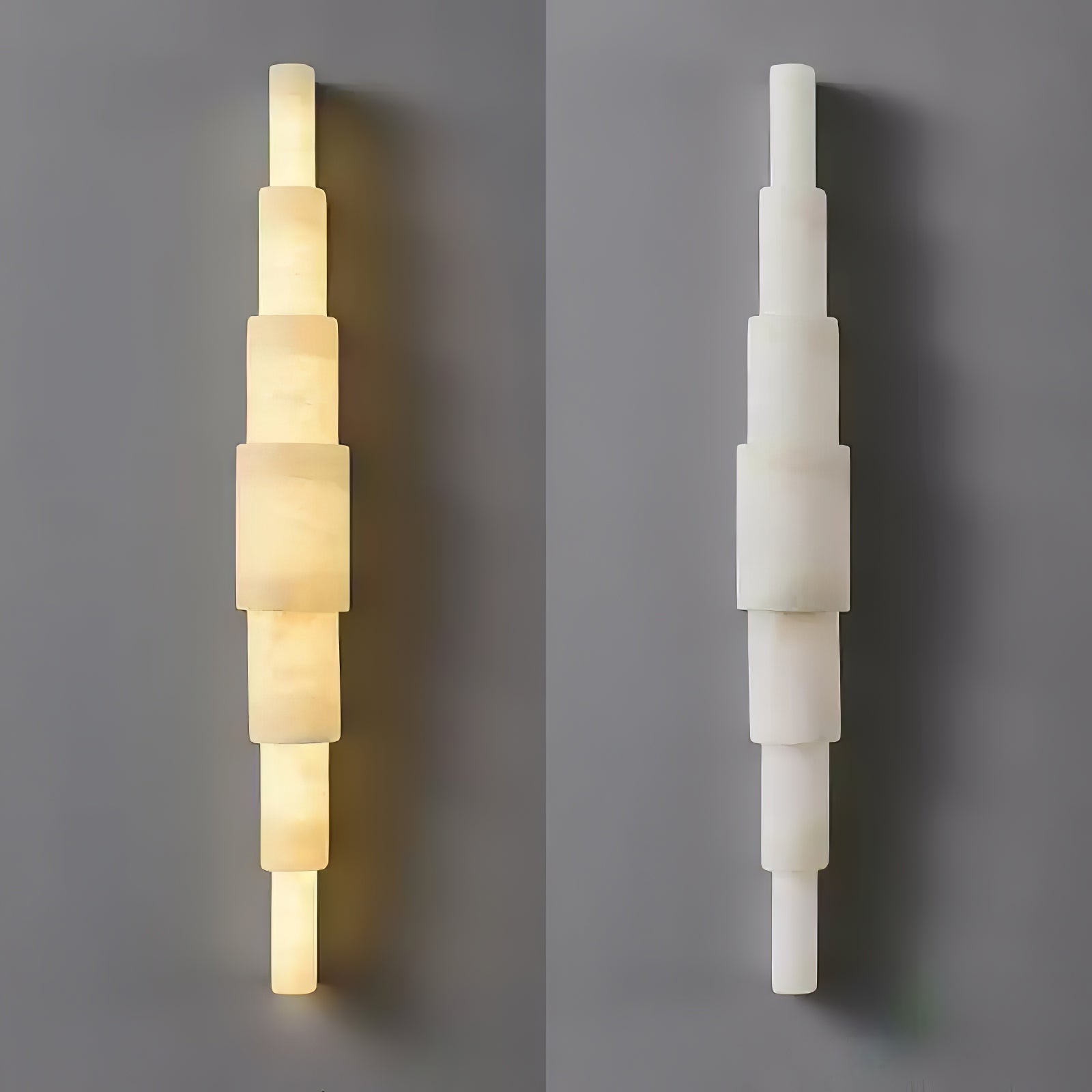 Alba Cascade Alabaster Wall Light, Hardwired Wall Sconce, detail 4
