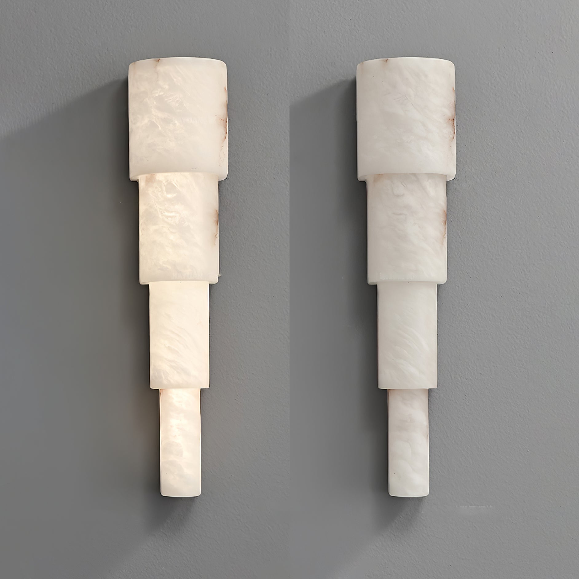 Alba Cascade Alabaster Wall Light, Hardwired Wall Sconce, detail 6