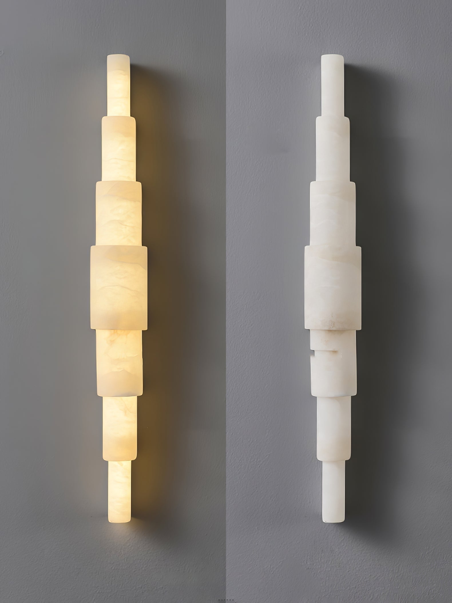 Alba Cascade Alabaster Wall Light, Hardwired Wall Sconce, detail 11