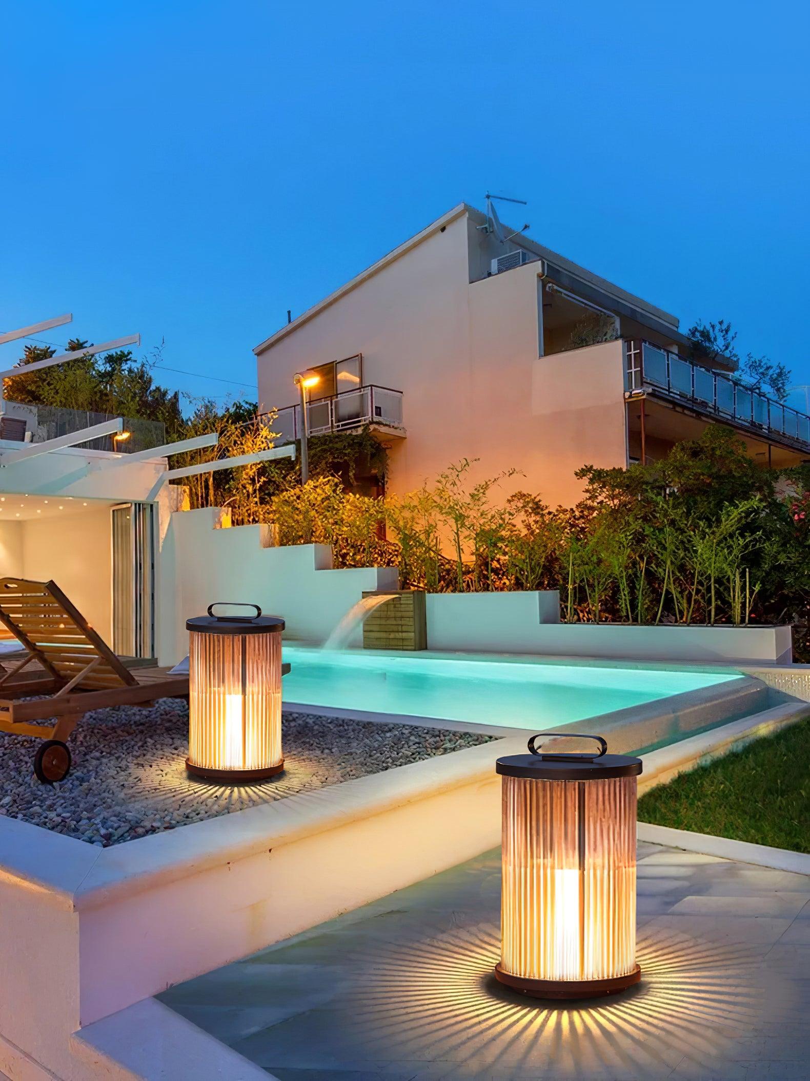 Lantern Garden Solar Exterior Light - ∅ 7.9″ x H 14.2″ Stainless Steel, Outdoor Wall Light, detail 12