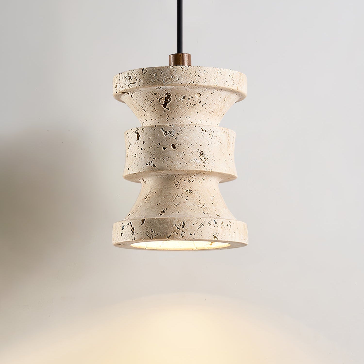 travertine pendant light shown as a main product image for kitchen islands